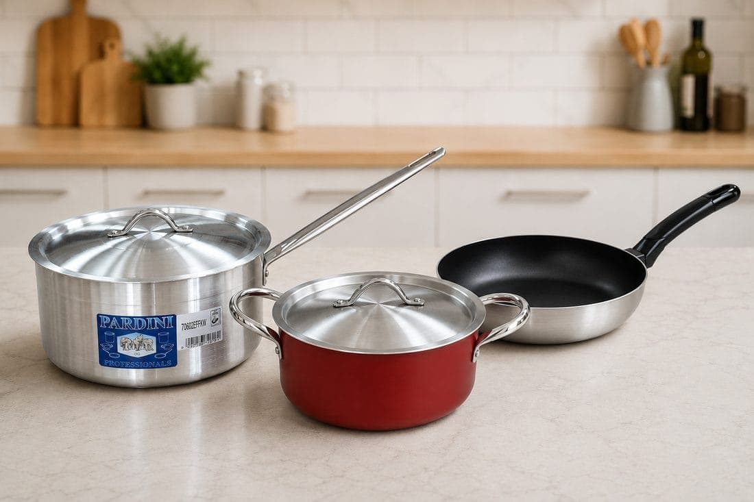 Combo: Medium Height Saucepan 7L + Non-Stick Casserole 5L + Non-Stick Pan 24cm