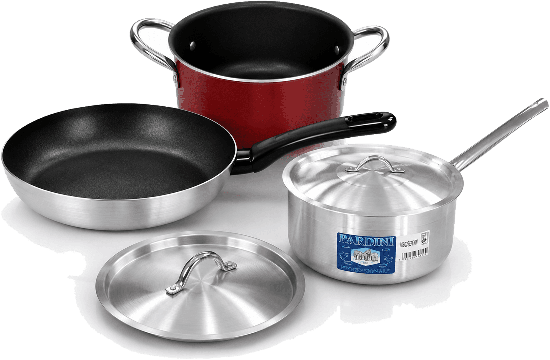 Combo: Medium Height Saucepan 7L + Medium Height Non-Stick Casserole 5L + Non-Stick Pan 24cm